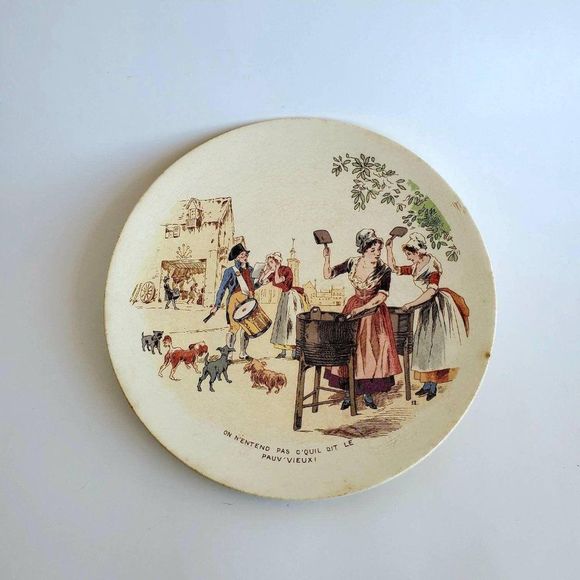 Very Rare Antique French Sarreguemines Plate - Picture 10 of 10